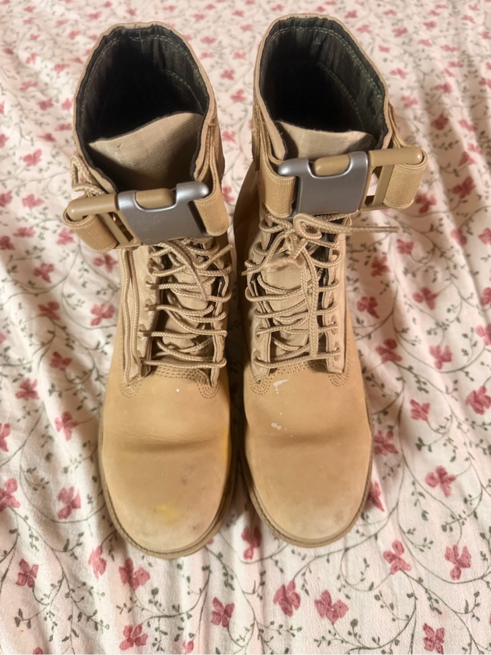 Timberland Kids Wheat Lace-Up Ankle Boots with Buckle Strap